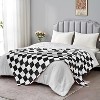 Lomsoe Checkered Blanket Flannel Throw Blankets Soft Cozy Checkered Grid Print Chessboard Pattern Throws for Bed Sofa Couch. - 4 of 4