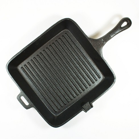 Old Mountain Pre-Seasoned Cast Iron 10.5 Inch Square Grill Pan with Assist  Handle