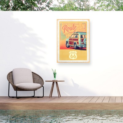 "Route 66 Vintage Travel" Outdoor Canvas