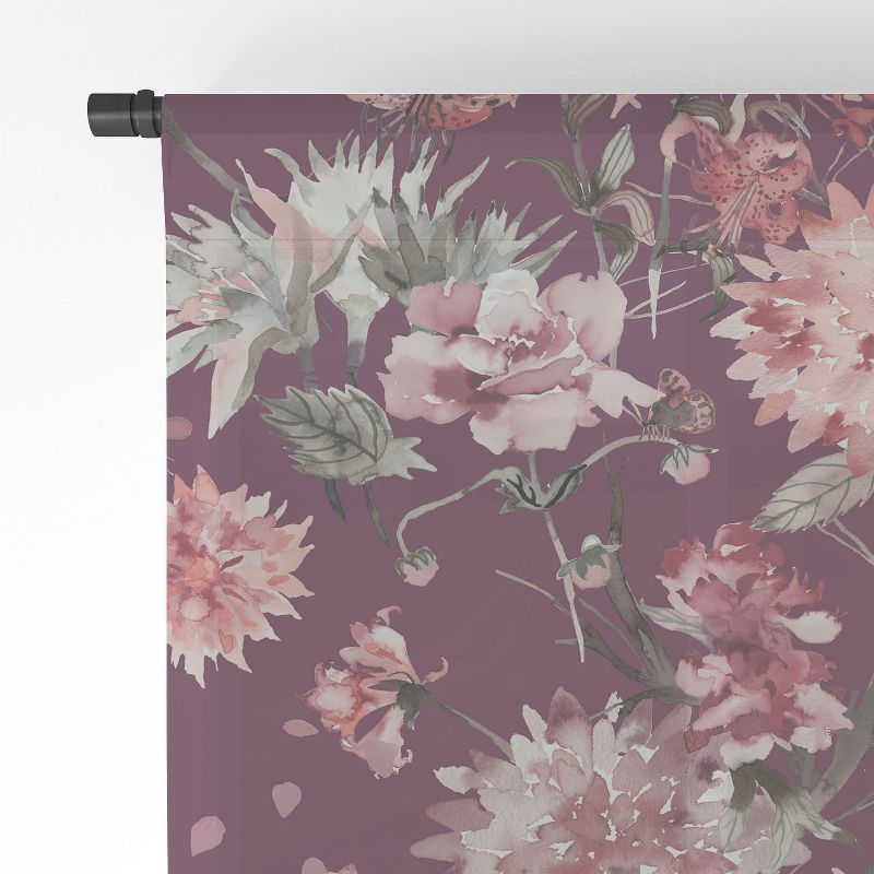 Ninola Design Romantic Bouquet Purple Single Panel Sheer Window Curtain - Deny Designs, 4 of 7