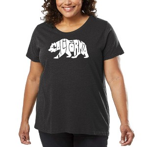 LA Pop Art Women's Word Art T-shirt - California Bear - 1 of 4