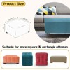 Unique Bargains Square Jacquard Ottoman Slipcover with Elastic Bottom for Furniture Protector - 2 of 4