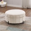 NicBex 31.5"W Round Storage Ottoman with Reversible Lid,Velvet Pumpkin-shape Storage Foottool,Storage Bench for Living Room,Bedroom and Office - 2 of 4