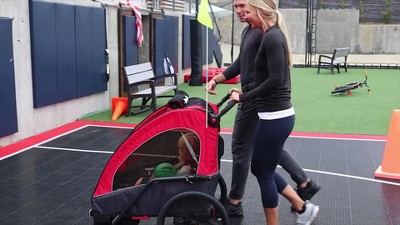 Green and Black Foldable 3-in-1 Child Bike Trailer Stroller