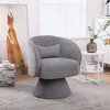Swivel Accent Chair Armchair, Round Barrel Chair in Fabric for Living Room Bedroom - 3 of 4
