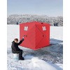Lumiparty Pop Up Ice Fishing Tent Fully Insulated, Portable Ice Fishing Shelter, Waterproof Oxford Fabric, Snow Hub with Anchors, Ropes & Carry Bag - 4 of 4