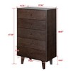 NicBex Solid Wood Dressers,Retro Round Handles Drawers,Modern Dresser for Bedroom,Living Room,Entryway,Auburn - 4 of 4