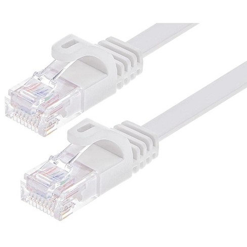 Cat 6 Ethernet Cable 3 ft White Flat Internet Network Cable- Short Cat 6 Computer Patch Cable with Snagless RJ45 Connectors 6 Pack 3 Feet White
