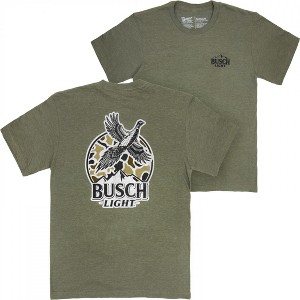 Mens Busch Light Pheasant Hunting Camo Logo Forest Green T-Shirt - 1 of 4