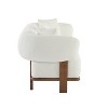 Christopher Knight Home Jose 82 " Rubberwood Boucle Upholstered 3 Seater Curved Sofa with Pillows (Set of 2 ) Beige - 4 of 4
