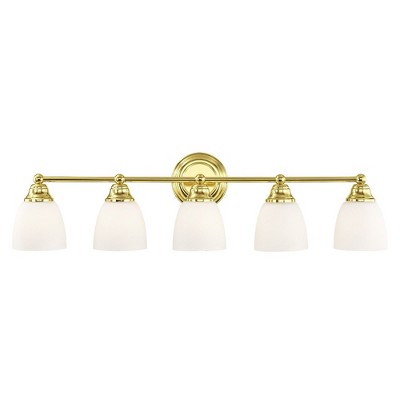 Livex Lighting Somerville 5 - Light Vanity in  Polished Brass