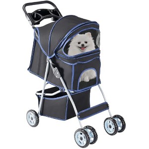 ELJGET Pet Stroller for Dogs and Cats | Foldable, Lightweight, and Durable | Ideal for Small to Medium Pets | Includes Storage Basket - 1 of 1