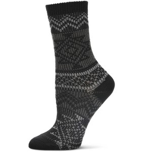 Memoi Women's Diamond Line Fashion Soft-Fit Crew Sock - 1 of 4