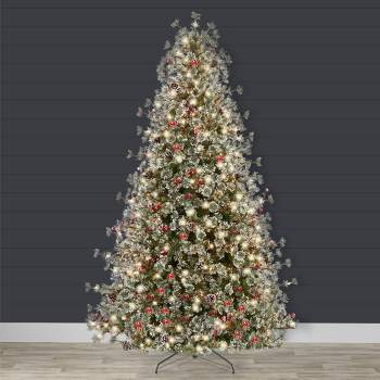 Best Choice Products Pre-Lit Semi-Flocked Cashmere Pine Christmas Tree w/ 2-in-1 LED Lights