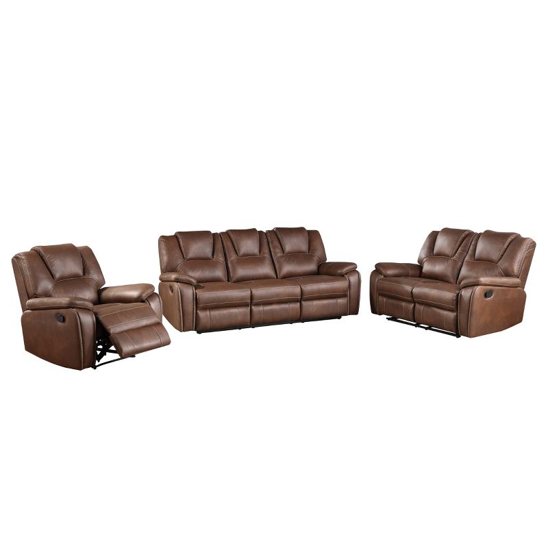 Katrine Reclining Sofa Loveseat and Chair Set Brown - Steve Silver Co., 1 of 15