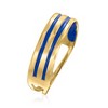 Ross-Simons Italian 14kt Yellow Gold Ring With Blue Enamel Stripes - 3 of 4
