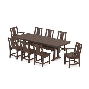 POLYWOOD 9pc Prairie Farmhouse Outdoor Patio Dining Set with Trestle Legs - 1 of 1