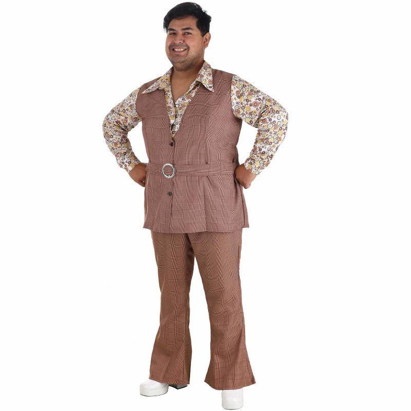 HalloweenCostumes.com Men's Plus Size 70's Vest Costume, 1 of 7