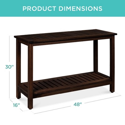 Espresso Eucalyptus Wood 50.5" Console Table with Storage