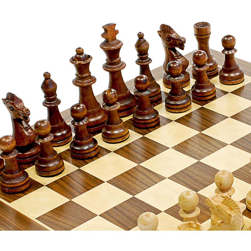 WE Games Classic Staunton Wood Chess Set, Wood Board 15 in., 3.75 in. King, 4 of 9