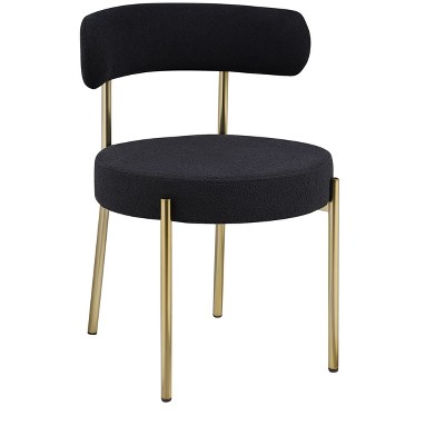 NicBex Upholstered Dining Chair Set of 2 Modern Kitchen Round Curved Backrest Chair with Metal Legs