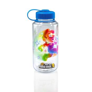 Just Funky Super Mario Bros 6-Inch Plastic Water Bottle | Super Star Ice Cubes