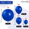 PartyWoo Balloons Royal Blue Dark 18 12 10 5 Inch 142 pcs - 4 of 4