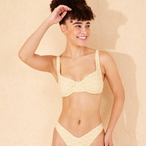 Yellow bikini underwire sales