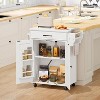 MaseiKar Kitchen Island with Power Outlet, Kitchen Storage Island with Large Worktop, Rolling Kitchen Island Cart on Wheels, for Kitchen - 2 of 4