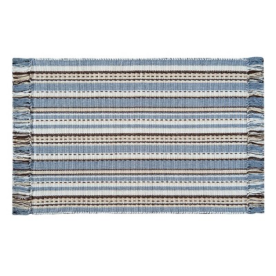 3'x5' Rectangle Woven Stripe Accent Rug Blue - C&F Home