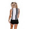 Women's Two Tone Vertical Stripe Lettuce Edge Rib Sweater Tank - AnnieWear - 2 of 3