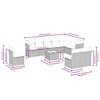 vidaXL 11 Piece Patio Sofa Set with Cushions Black Poly Rattan - 3 of 4