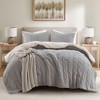 Okak All Size 3-Piece Thickened Knit Chenille Bed Comforter Set with Pillow Shams,Comfortable Lambswool Quilt Bedding Sets,Machine Washable - 2 of 4