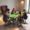 Soozier Poker Table Foldable, 72" Portable Folding Casino Blackjack Table for 8 Players with Felt Surface, Cup Holders, Chip Tray, Dealer Spot, Green - 3 of 4