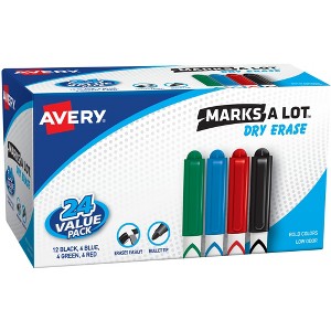 Avery Marks A Lot Pen-Style Dry Erase Markers, Bullet Tip, Assorted Colors, Value Pack of 24 (29860) - 1 of 4