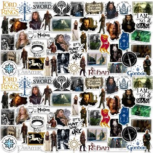 Lord of The Rings Rohan & Gondor 100ct Vinyl Large Deluxe Stickers Variety Pack - 1 of 4