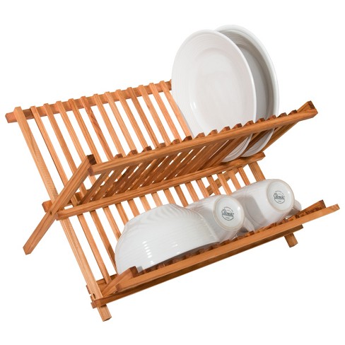 Home Basics 2-Tier Deluxe Dish Drainer, Red