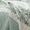 Sapphtopaz 6 Piece Bedding Quilt Set Floral Print Pattern Contrasting Colors Reversible Quilt Set with Throw Pillows - 2 of 4