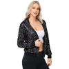 Anna-Kaci Women's Zip-Up Hoodie Jacket with Allover Sequin Embellishments and Ribbed Trim - 4 of 4