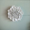 GlasFlength Wall Art Flowers Decorations 3D Flowers Wall Decoration Handmade Rustic Wall Art for Living Room, White, 5.9"*2.8"*5.9" - 3 of 4