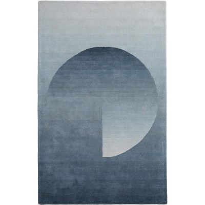 Katya Modern Geometric Blue/White Area Rug