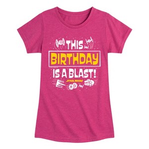 Girls' - Star Wars - This Birthday Is A Blast Fitted Short Sleeve Graphic T-Shirt - 1 of 4