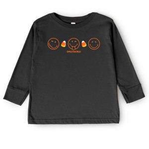 SmileyWorld Candy Corn Outlines - Toddler Long Sleeve Graphic Tee and Youth Long Sleeve Graphic T-Shirt - 1 of 3