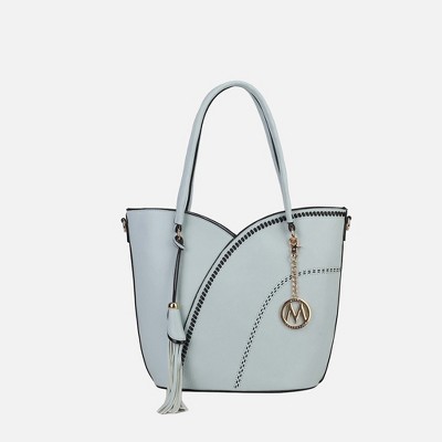 MKF Collection Imogene Two-tone Whip Stitches Vegan Leather Women’s Shoulder bag with Wallet by Mia K- Light Blue — фото 2
