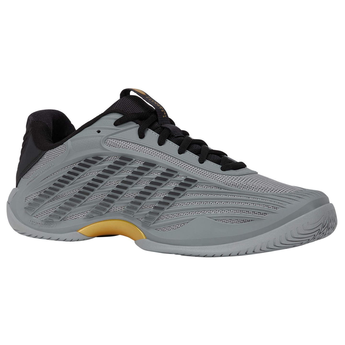 Мужские кроссовки K-Swiss Hypercourt Express 3 (Ultimate Gray/Moonless Night/Gold), цвет: Серый — фото 2