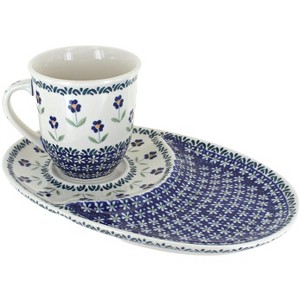 Blue Rose Polish Pottery P006 Manufaktura Breakfast Plate & Breakfast Mug Set - 1 of 1