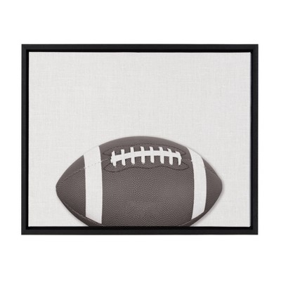 18" x 24" Sylvie Horizontal Football Portrait Framed Canvas Black - DesignOvation