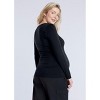 Women's V-Neck Side-Ruched Maternity Long Sleeve Tee | Motherhood Maternity - 2 of 4