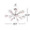 Possini Euro Design Modern Ceiling Light Semi Flush Mount Fixture Chrome 30 1/2" Wide 15-Light Sputnik Double Glass for Bedroom - 4 of 4