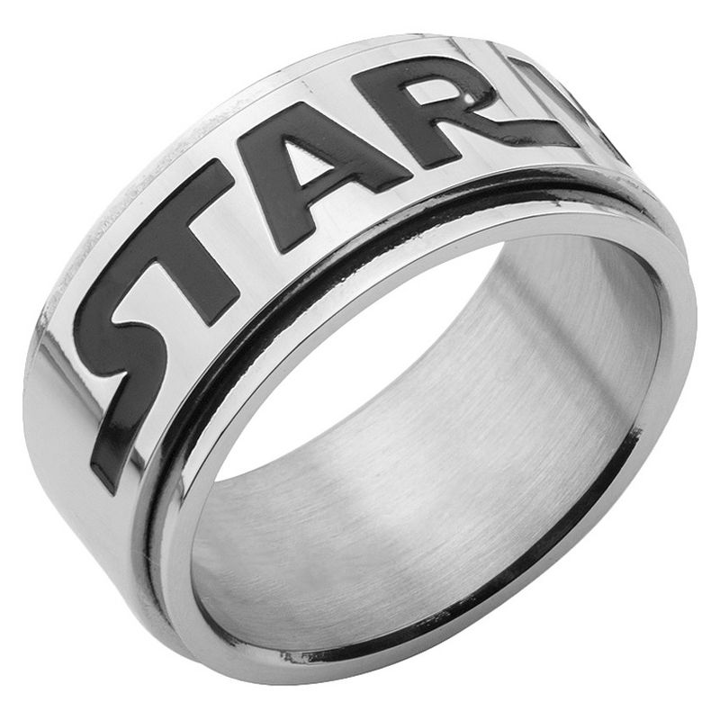 Men's Star Wars Logo Stainless Steel Spinner Ring, 1 of 3